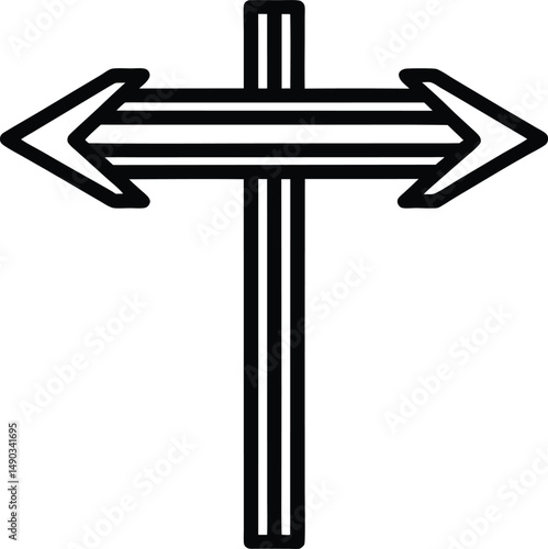 Direction Arrow Icon Outline Vector Illustration