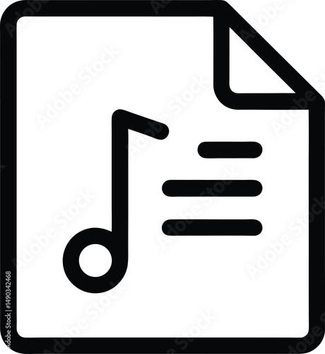File Audio Icon Outline Vector Illustration