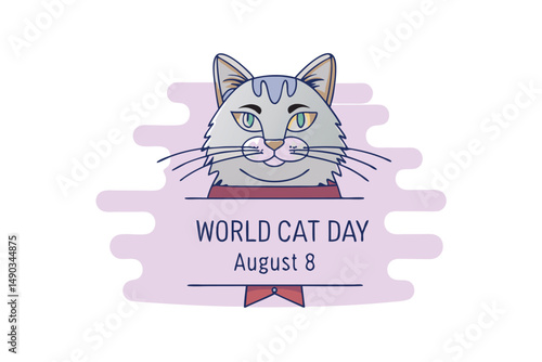 Celebrate world cat day august 8 adorable cat illustration