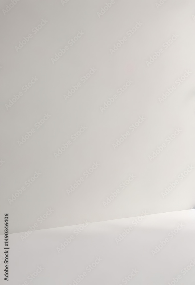 Fototapeta premium Soft white canvas, faint shadow play, pristine smoothness, minimalist design, delicate, tranquil, quiet
