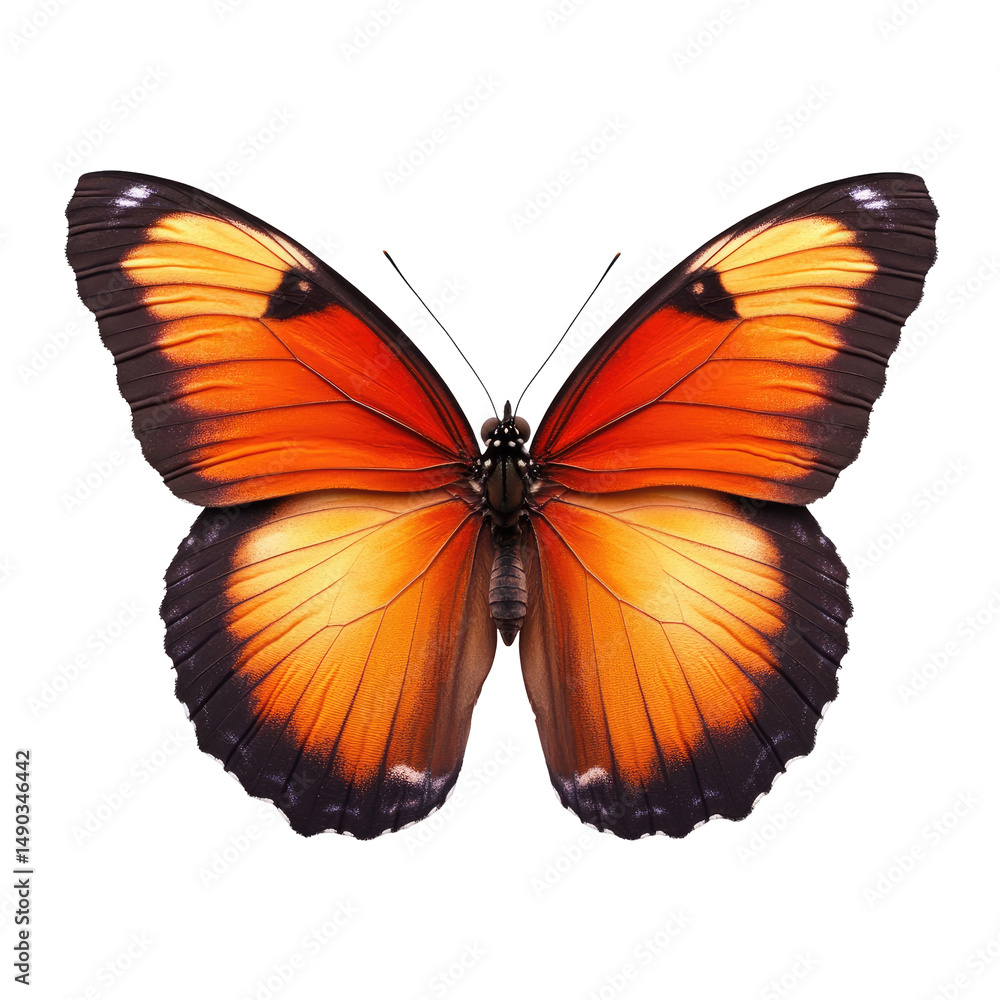 Fototapeta premium Vibrant orange butterfly, detailed wings