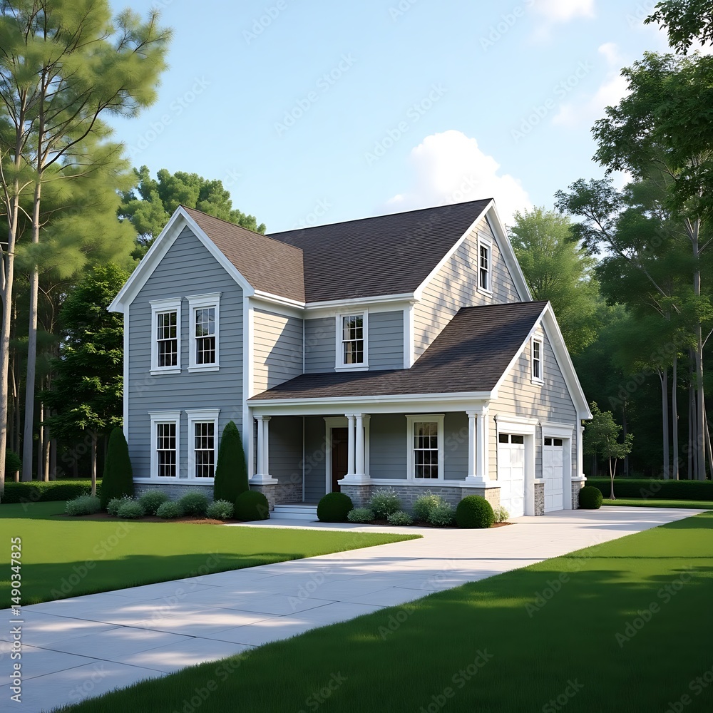 Obraz premium Luxury houses interior with nice landscape.