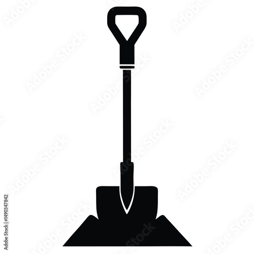 a silhouette of a post hole digger with two handles
