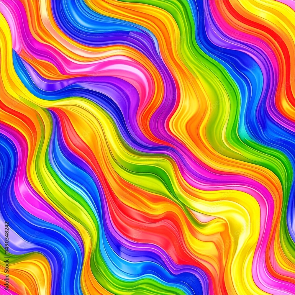Obraz premium Rainbow Swirl Wave Design