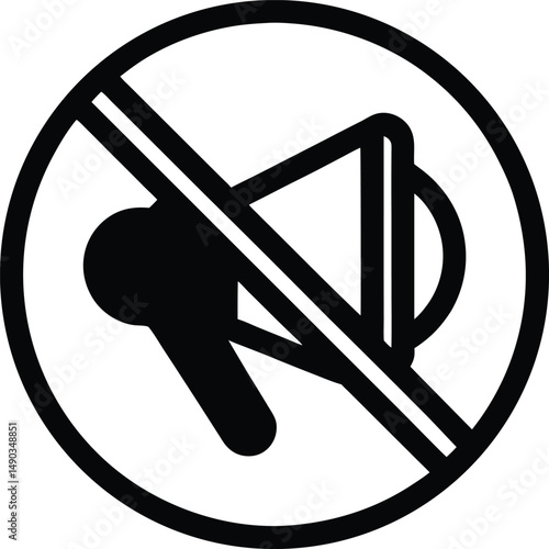 Mute Icon Outline Vector Illustration
