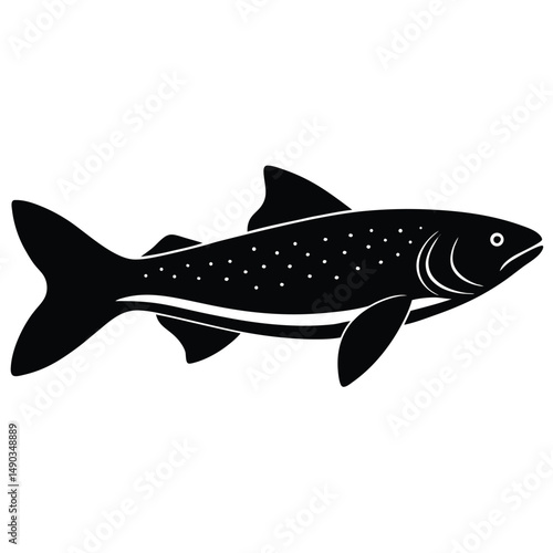 a silhouette of a trout with its sleek elongated body
