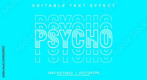  psycho vector text effect with modern style design