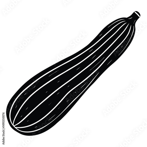 a slender zucchini with smooth skin and a tapered shape
