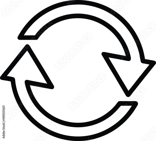 Refresh Arrow Icon Outline Vector Illustration