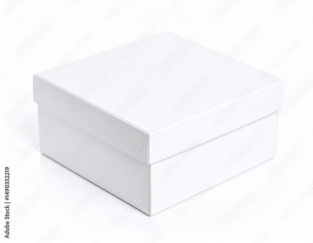 White Cardboard Box Isolated on White Background, Minimal Packaging Mockup Concept
White Cardboard Box Isolated on White Background, Minimal Packaging Mockup Concept