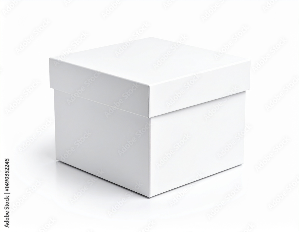 White Cardboard Box Isolated on White Background, Minimal Packaging Mockup Concept
White Cardboard Box Isolated on White Background, Minimal Packaging Mockup Concept