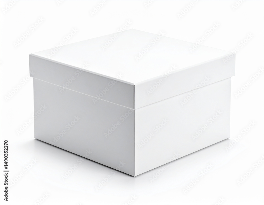 White Cardboard Box Isolated on White Background, Minimal Packaging Mockup Concept
White Cardboard Box Isolated on White Background, Minimal Packaging Mockup Concept