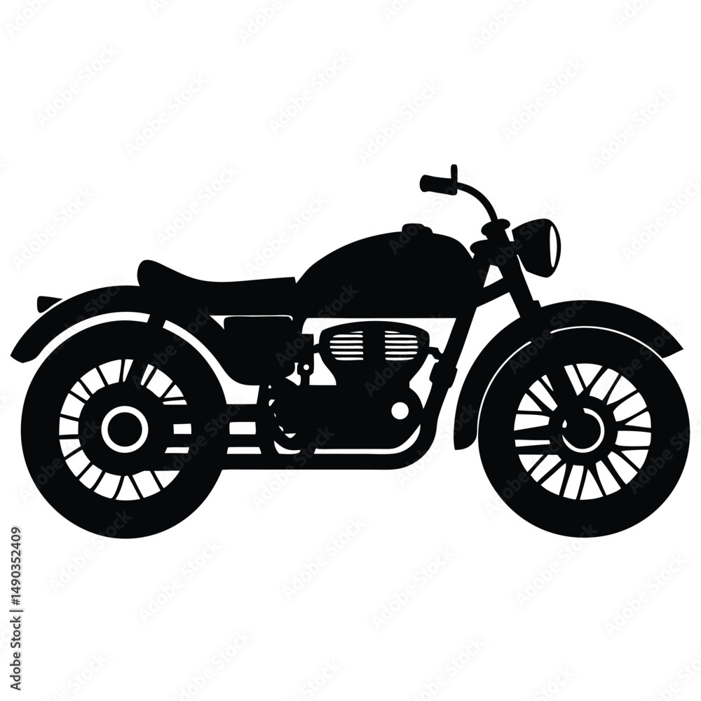 Obraz premium the outline of a classic motorcycle with a prominent engine