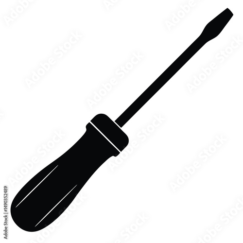 the outline of a flathead screwdriver with a visible tip