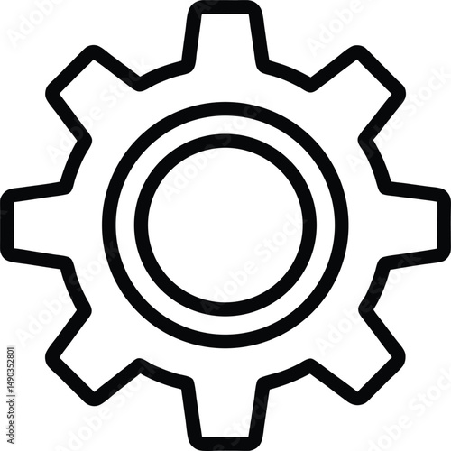 settings gear icon outline vector illustration
