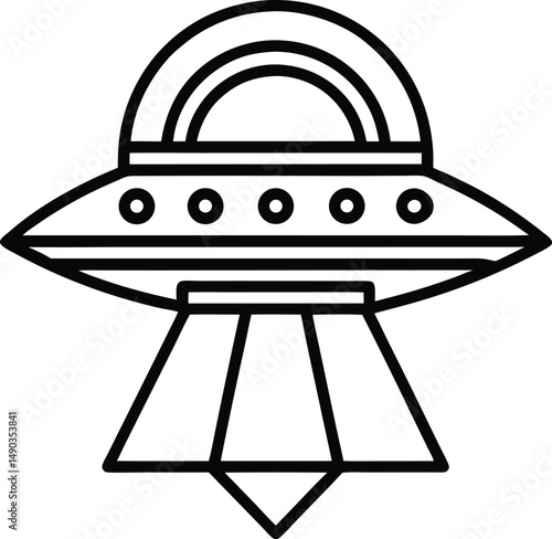 spaceship icon outline vector illustration