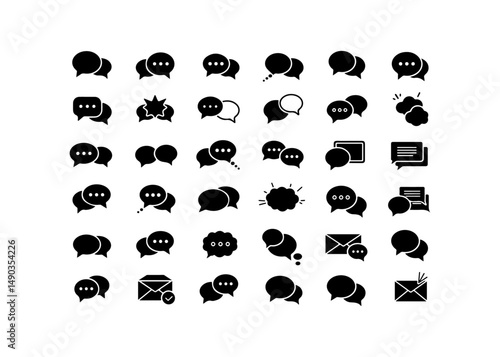 Conversation Icon Set Different Style Collection