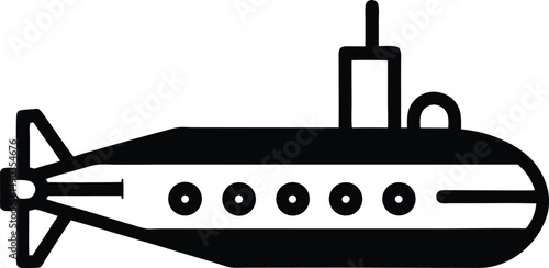 submarine icon outline vector illustration