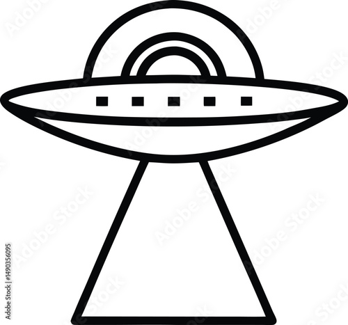 ufo icon outline vector illustration