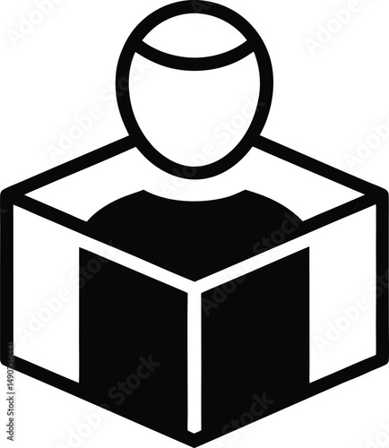 user block icon outline vector illustration
