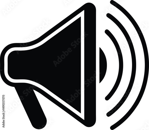 volume up icon outline vector illustration