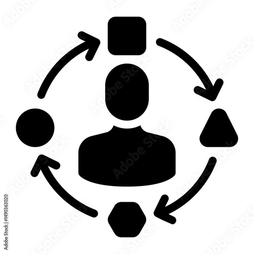 multitasking glyph icon