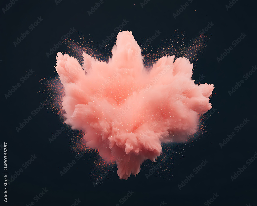 Naklejka premium Pink powder explosion with dark background.