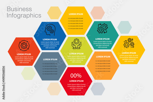 Circle chart infographic template with 12 options for presentations, advertising, layouts, annual reports