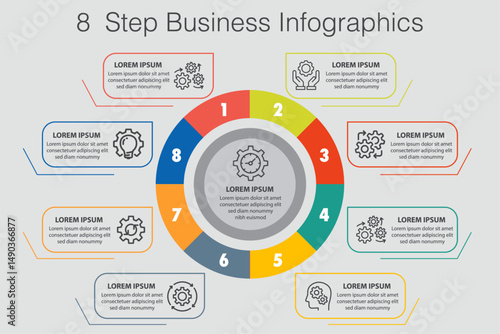 Circle chart infographic template with 12 options for presentations, advertising, layouts, annual reports