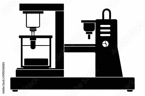 rheometer silhouette line art vector illustration with a white background