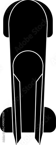 Bobsleigh vehicle silhouette vector