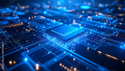 Abstract Circuit Structure Background Representing Computer Technology and Business Concept