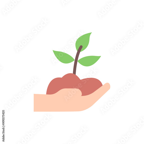 Delicate Hand Holding Growing Seedling Symbolizing New Beginnings and Life