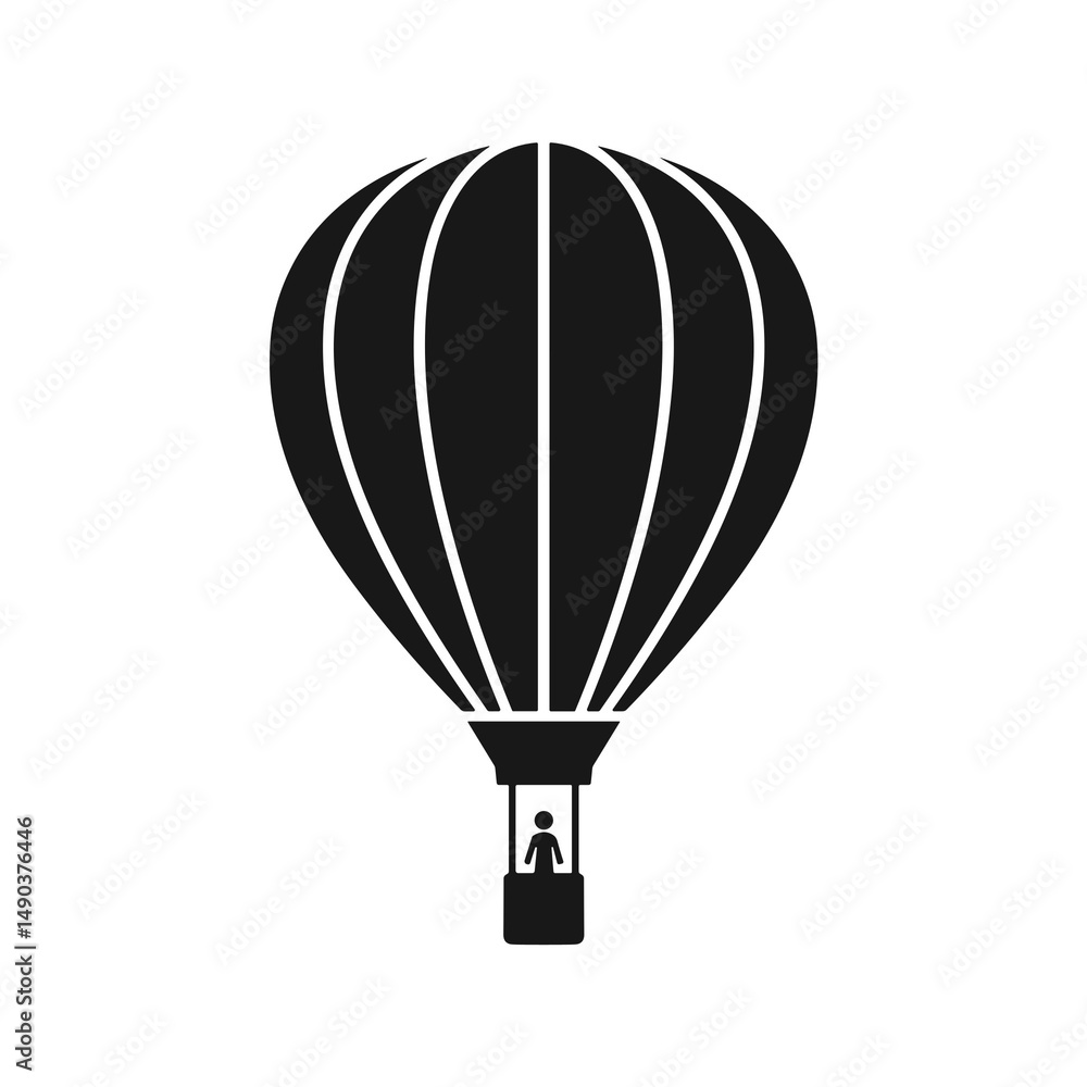 Fototapeta premium Hot air balloon with passenger soaring in the sky 