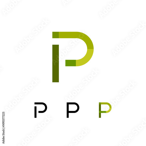 Free Download Logo Letter P, trendy modern alphabet font, set of four different letter for your brand name design, vector illustration 10 EPS - GFXLoad