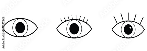 Eye icon vector. Black and White Vision Symbol.