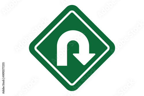Free Download U-turn ahead traffic sign road. U-Turn road sign. eps 10. - GFXLoad