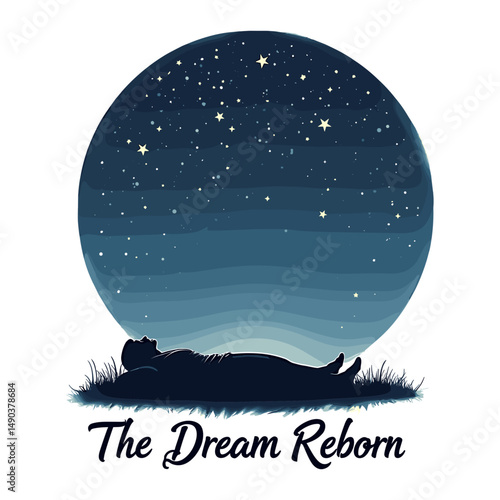 Person silhouetted against night sky dreaming under stars