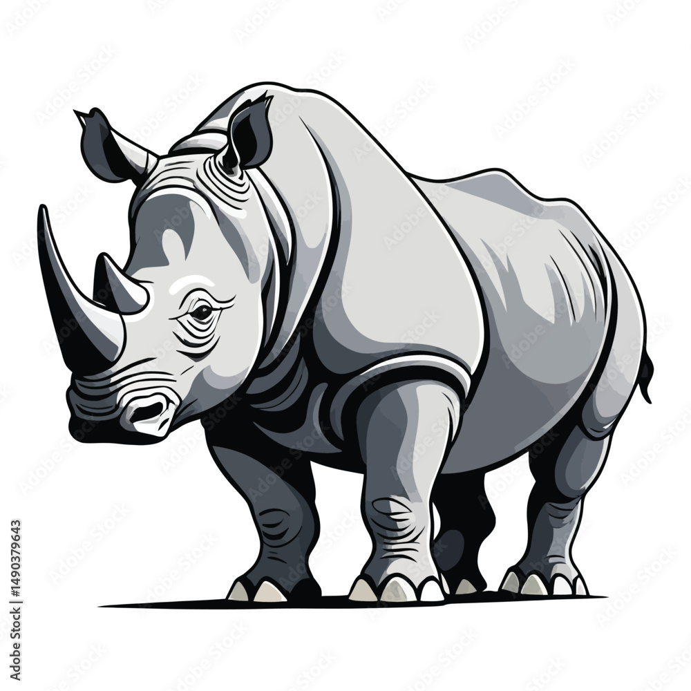 Obraz premium rhino vector illustration on white background