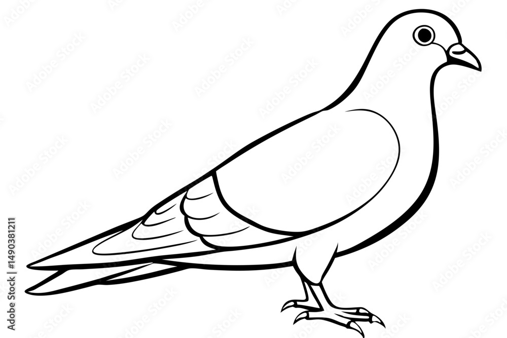 Fototapeta premium dove silhouette line art vector illustration with a white background