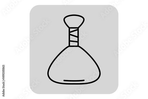 Minimalistic line icon of flask commonly associated with alternative medicine practices
