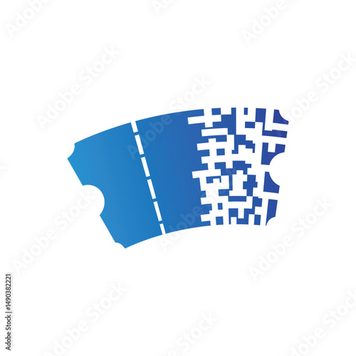 digital ticket logo design, online ticket logo template