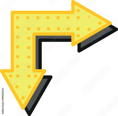 Direction Arrow Icon – Navigation Symbol for Way finding and Signage Design
