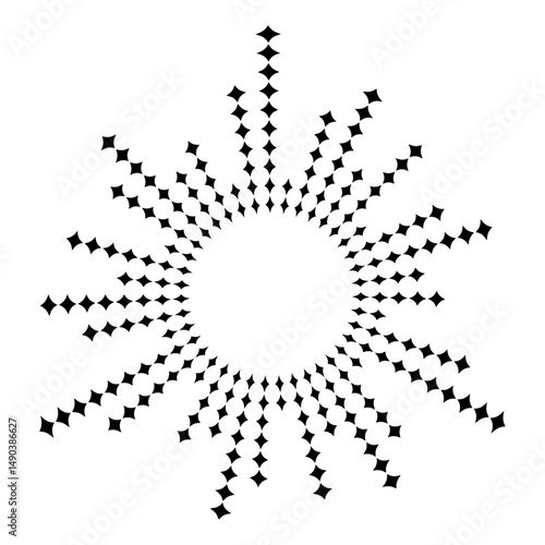 Abstract star equalizer music sound wave circle  icon
