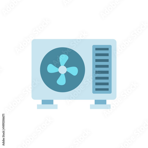Minimalist air conditioning unit illustration for climate control concept