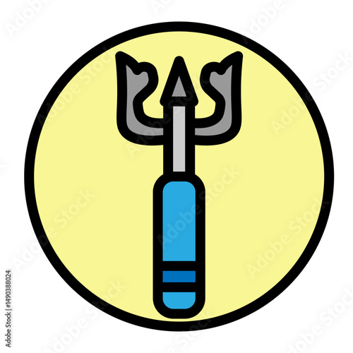 Fishing Spear Vector Filled Icon Design