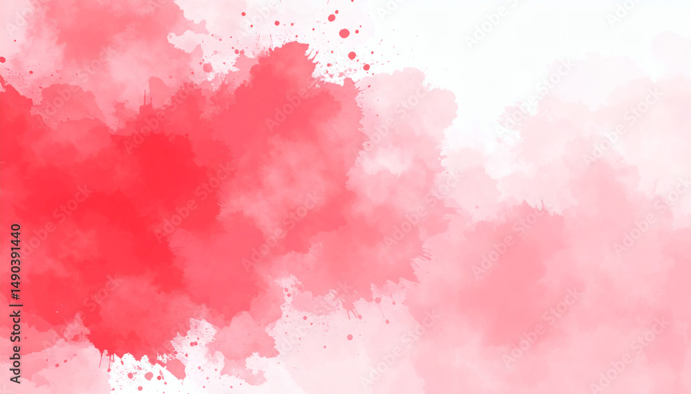 Abstract Red Watercolor Background with Splashes – Artistic Brush Paint Texture Design Abstract Red Watercolor Background with Splashes – Artistic Brush Paint Texture Design