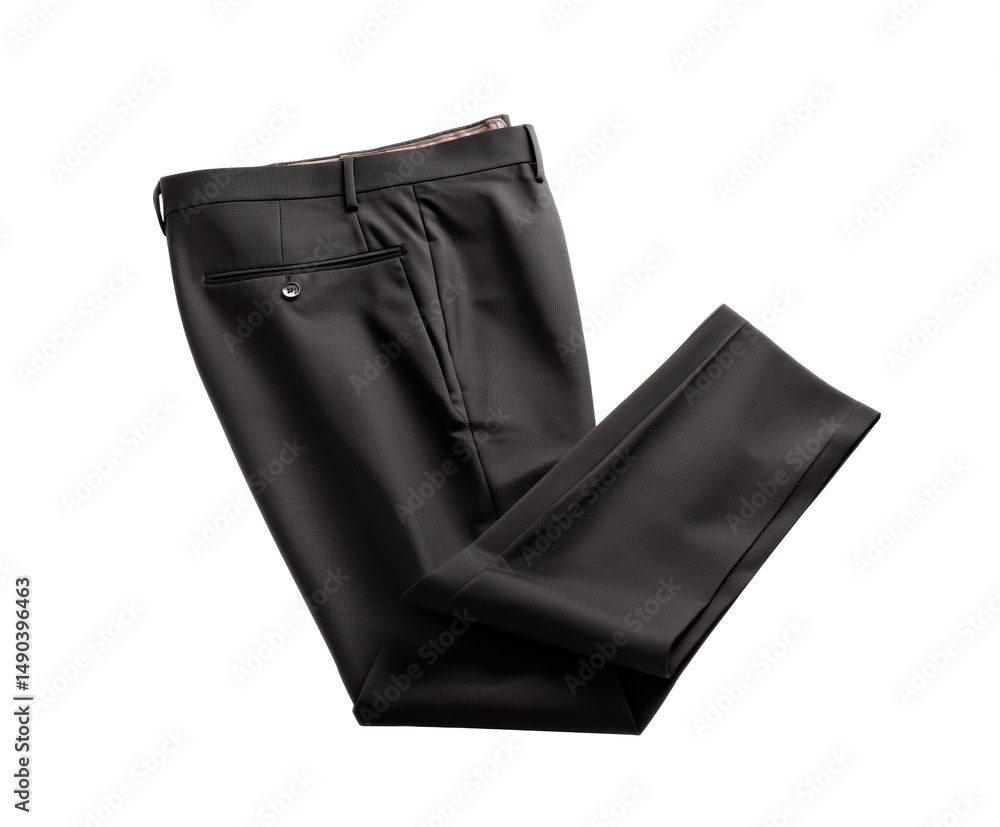 Formal trousers for business or special events in black on a transparent background, cut out Formal trousers for business or special events in black on a transparent background, cut out