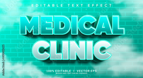 medical clinic vector text effect with modern style design