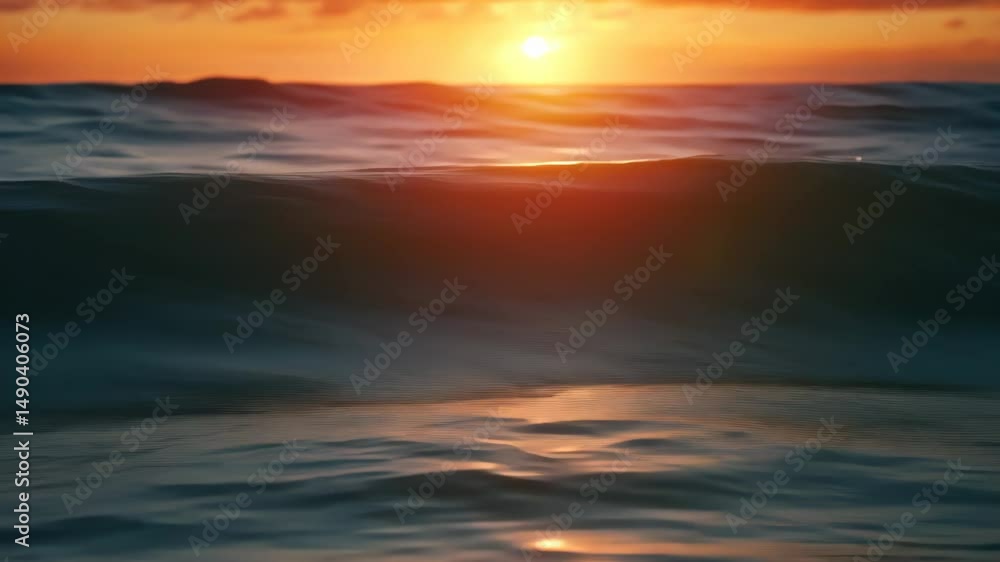 Sunrise over ocean waves Sunrise over ocean waves
